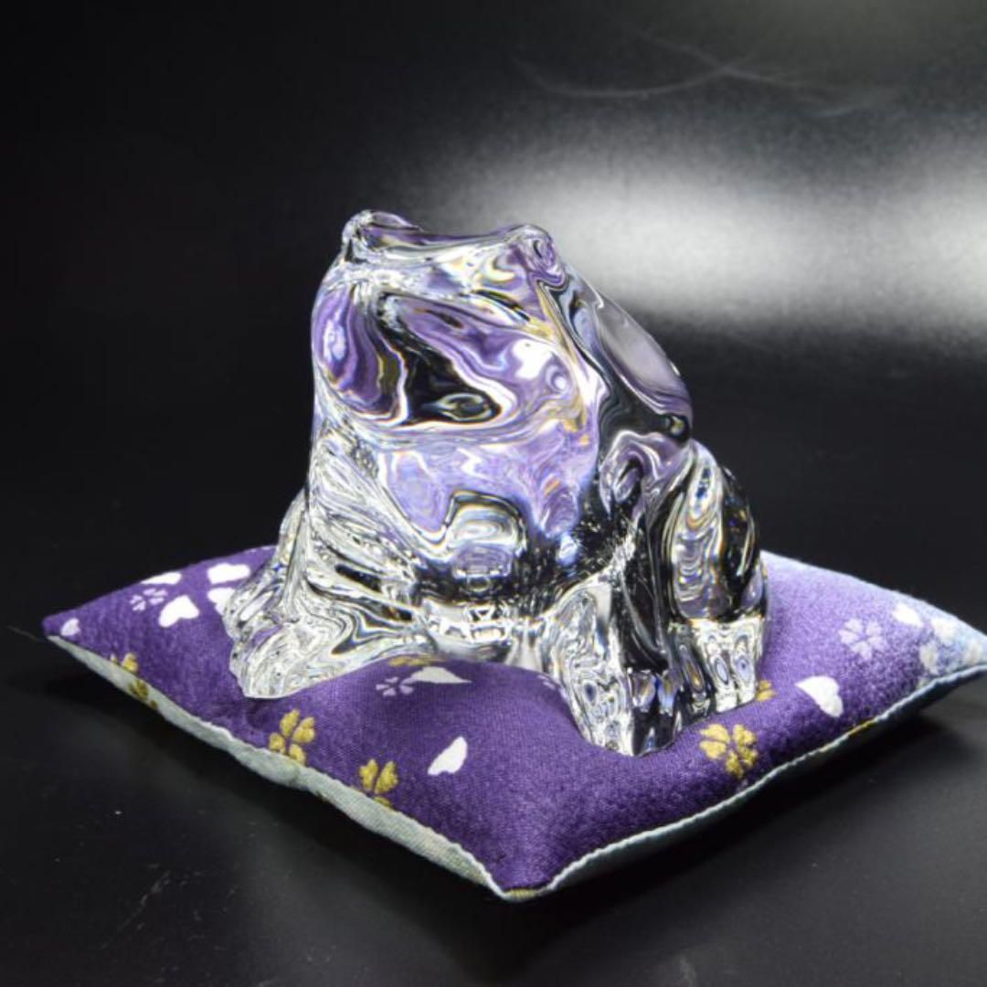 超美品】バカラ Baccarat カエル 置物 ペーパーウェイト #13