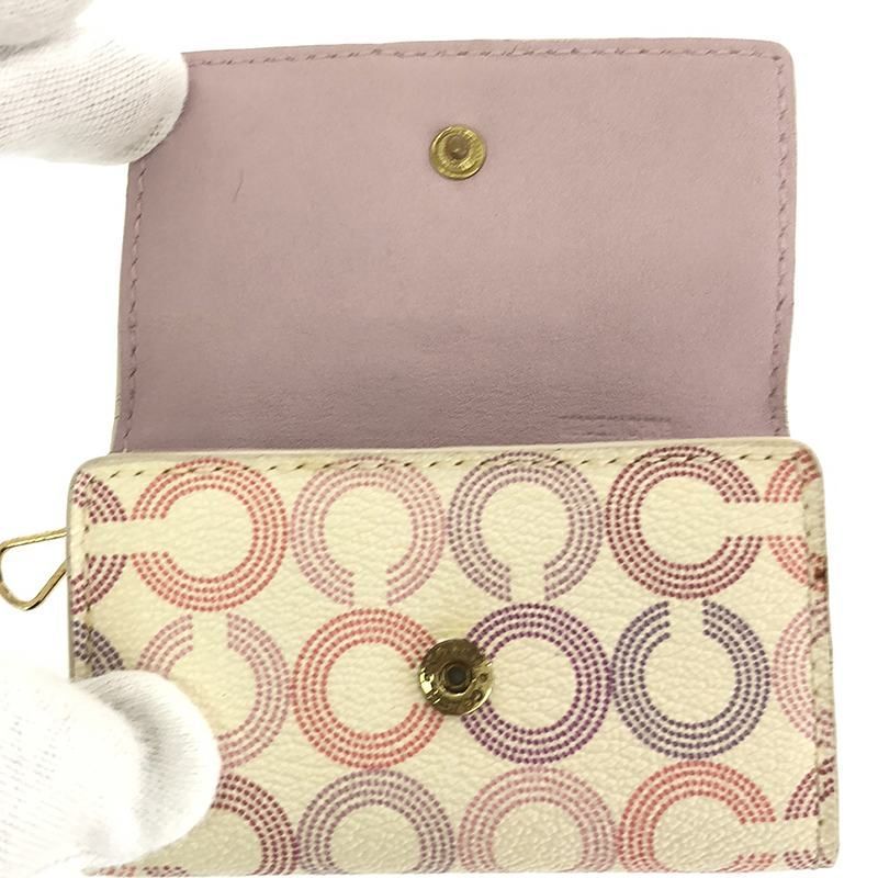 COACH / コーチ | レザー キーケース | オフホワイト/ピンク系 - メルカリ