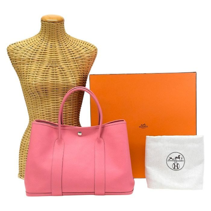 【ABランク】 エルメス HERMES ガーデンパーティ PM 36 エプソン (レザー) SV金具 C刻印 2018年 トートバッグ ハンドバッグ 手提げかばん レディース ローズアザレ (ピンク) 正規品 中古 mbl30005 エルメス HERMES ガーデンパーティ PM 36 エプソン (レザー) SV金具 C
