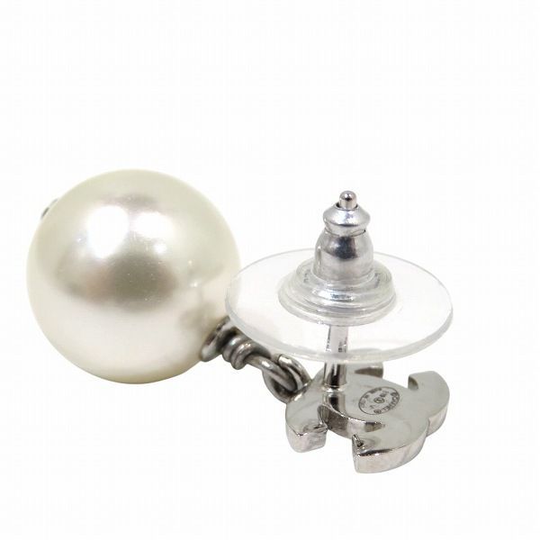 ●CHANEL ココマーク フェイクパール ラインストーン ピアス B19B シャネル CHANEL B19 V ココマーク フェイクパール ラインストーン