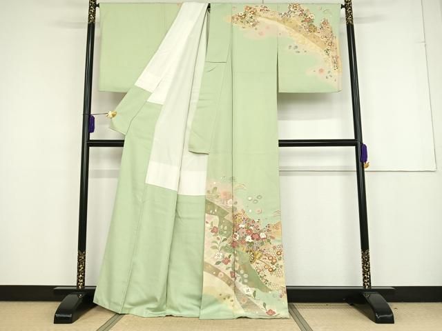 平和屋着物○京友禅の第一人者 松井青々 訪問着 花車