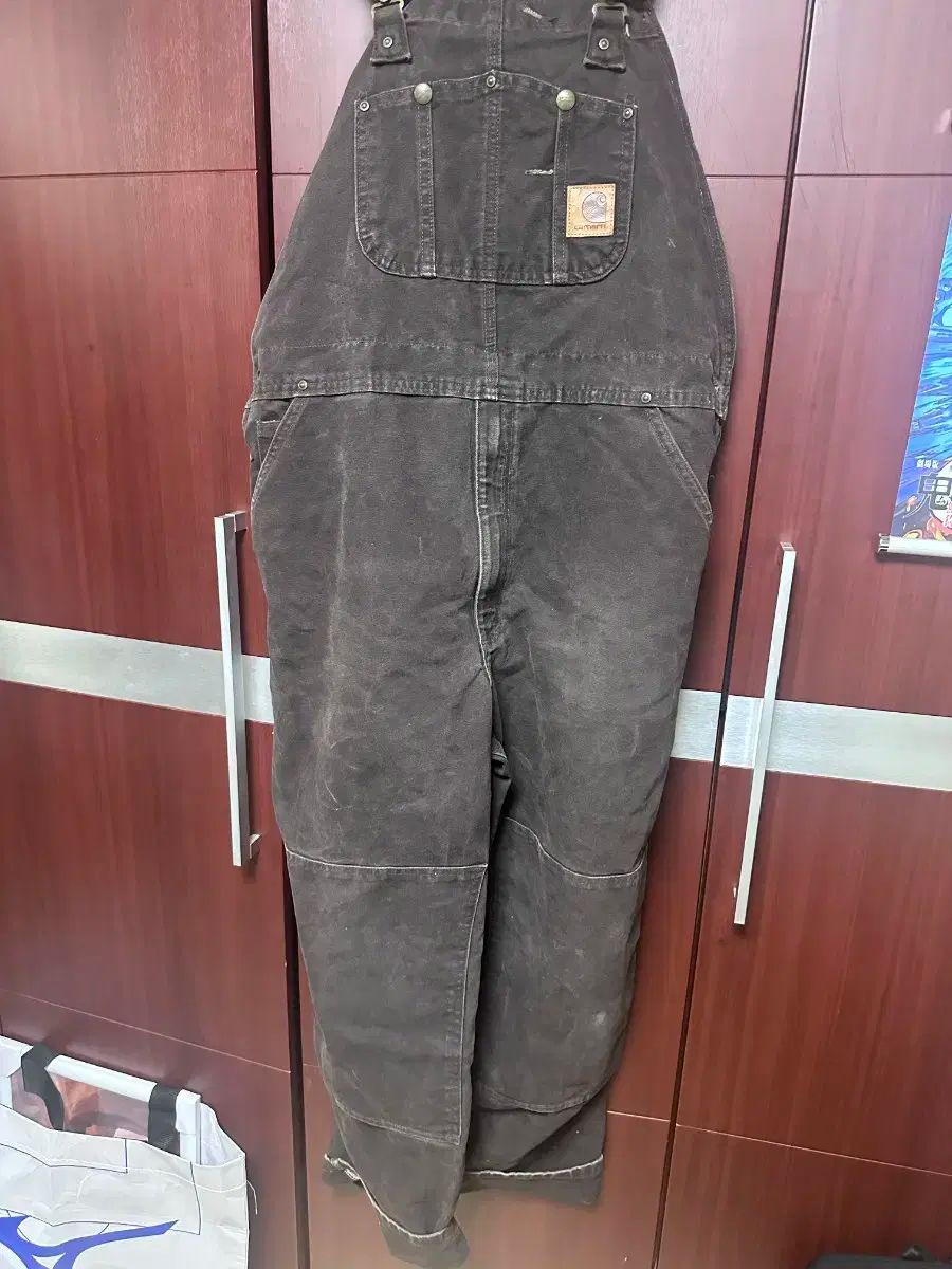  Carhartt カーハート ダークブラウン オーバーオール 40 x 30 オーバーオール つなぎ パンツ