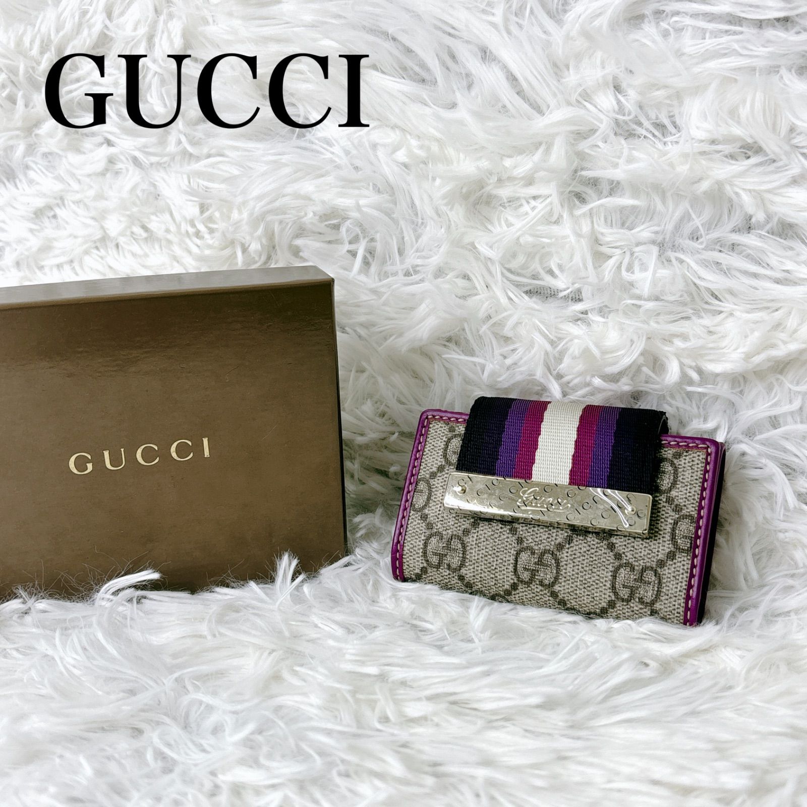 新品　希少　GUCCI ストライプデザイン キーケース 新品 希少 GUCCI ストライプデザイン キーケース - メルカリ