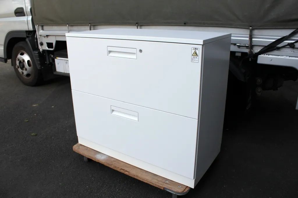 コクヨ エディア 2段ラテラル書庫 天板付き 幅900 奥450 高785 ホワイト 白 引出し キャビネット オフィス家具 オフィス収納