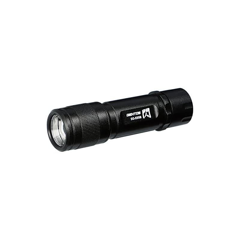 【新着商品】GENTOS(ジェントス) LED 懐中電灯 【明るさ350ルーメン/実用点灯6時間/耐塵/防滴】 単4形電池3本使用 閃シリーズ SG-555B ブラック 0