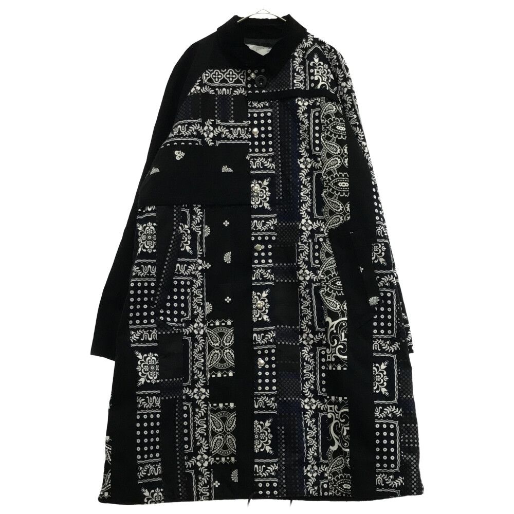 Sacai (サカイ) ×Hank Willis Thomas Archive Print Mix Coat 21-02465M ハンクウィリアムス  トーマス アーカイブプリント ミックスコート ブラック ロングコート - メルカリ