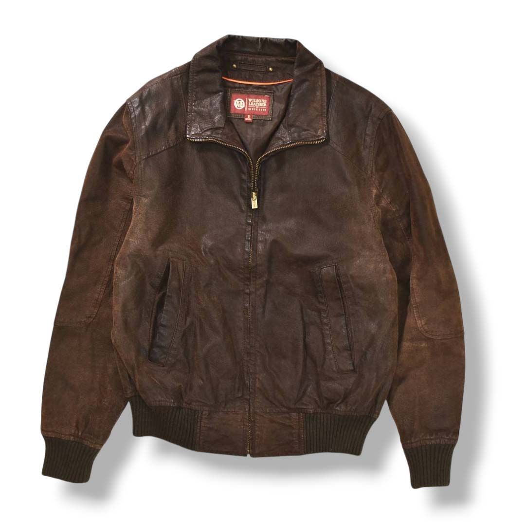 ヴィンテージ スエードレザー 豚革 本革 ボンバージャケット ブラウン