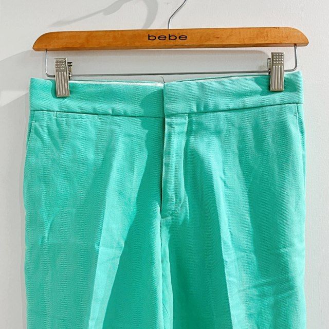 ドゥロワー Drawer 美品 コットンツイルスリムパンツ スラックス 緑  