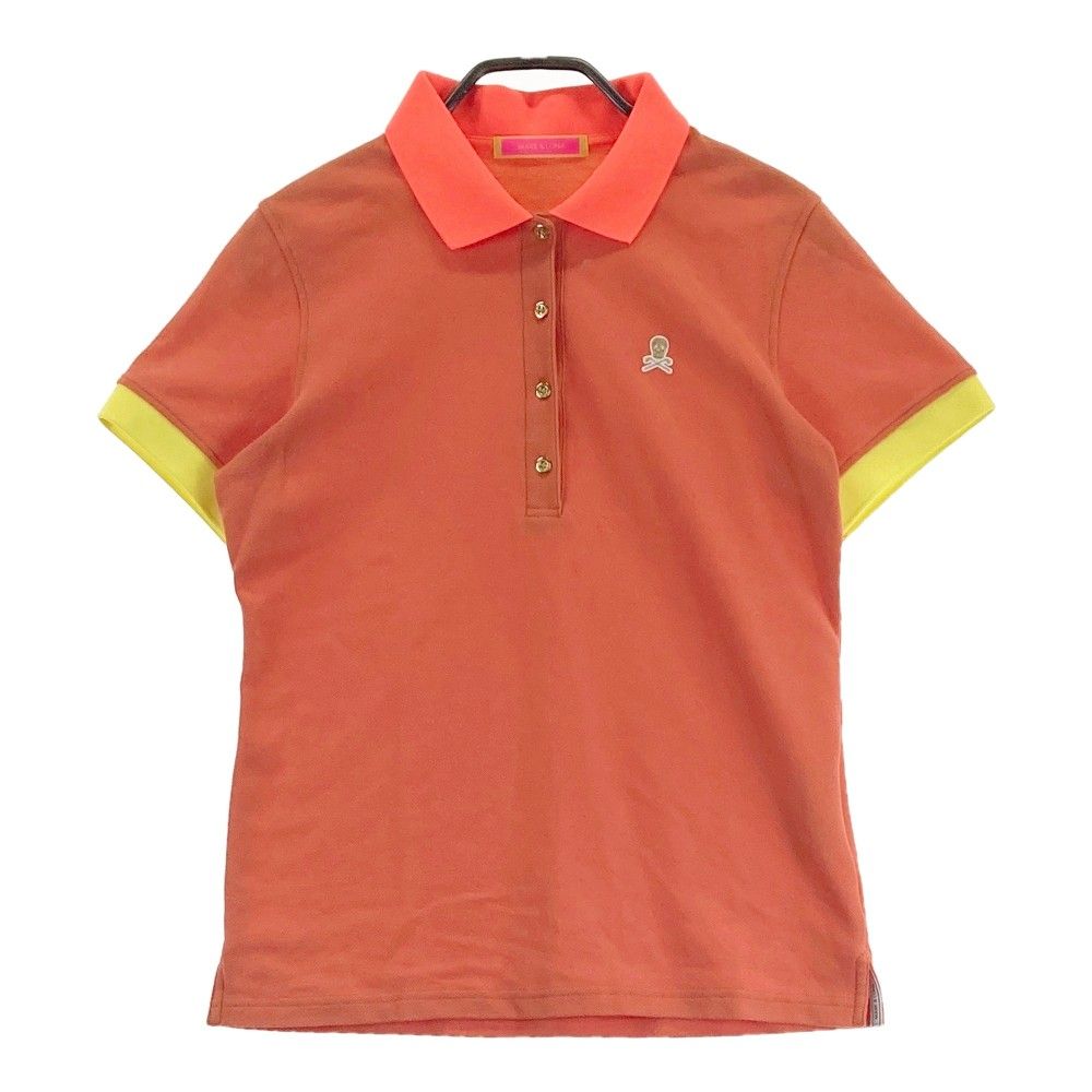 (美品/Lサイズ相当) MARK&LONA 半袖 ポロシャツ ワッペン スカル 美品/Lサイズ相当) MARK&LONA 半袖 ポロシャツ ワッペン スカル