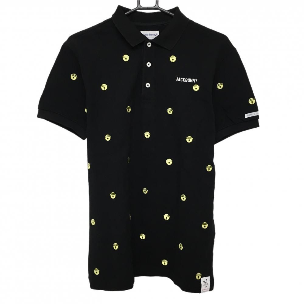 美品】ジャックバニー×ドラえもん 半袖ポロシャツ 黒×イエロー スズ