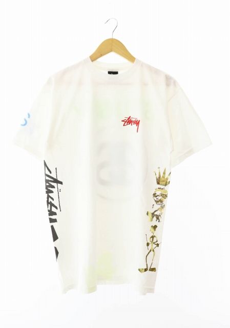 ステューシー STUSSY 日本未発売 Limited Multi Link S/S Tee リミテッド マルチ リンク プリント Tシャツ 半袖 M 白 ホワイト ブランド古着ベクトルAA250720