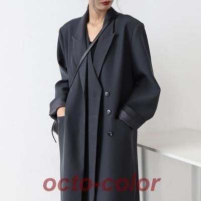 アウター コート 上着 ロング丈 袖あり 長袖 ストレート Iライン ポケット 前開き ボタン 大人 きれいめ シンプル カジュアル 大人 上品 おしゃれ お洒落