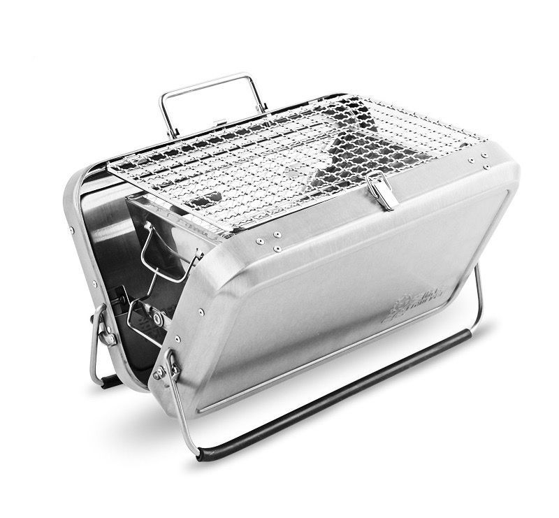 フォールディングテーブルトップステンレスグリル 鞄型コンロ ミニBBQコンロ