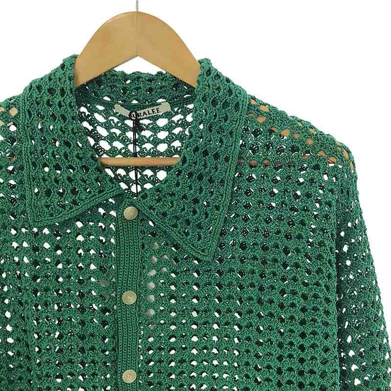 新品】 AURALEE / オーラリー | HAND CROCHET COTTON KNIT SHIRTS / ハンド クロシェ ニット シャツ |  1 | green | レディース - メルカリ