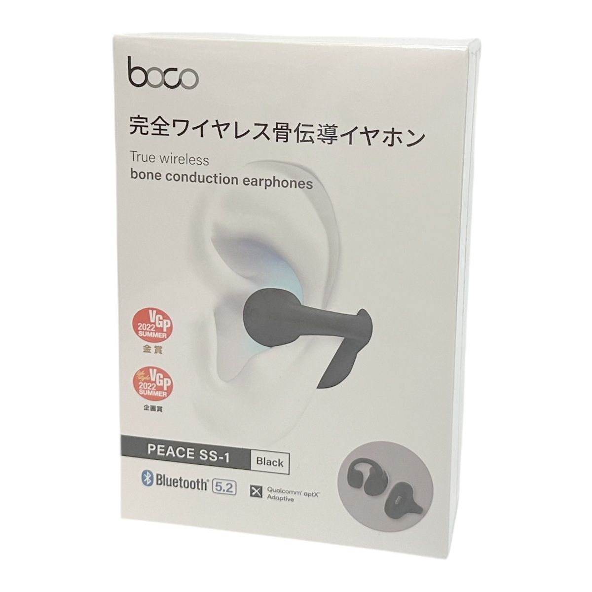 BoCo 完全ワイヤレス Bluetooth 骨伝導イヤホン boco earsopen PEACE SS-1 BLACK ノイズキャンセリング -  メルカリ