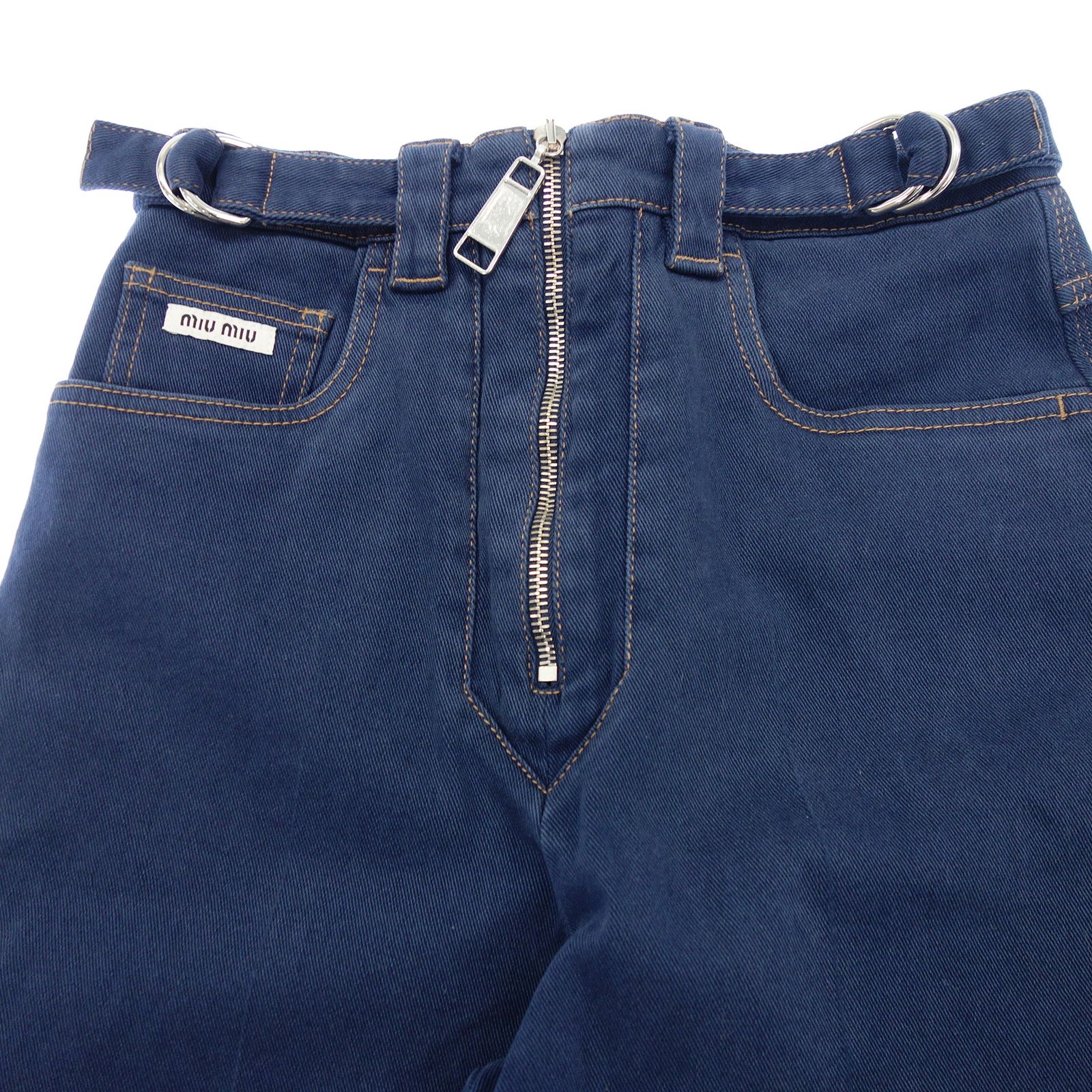 ミュウミュウ デニムパンツ フレア センタージップ miu miu サイズ36  