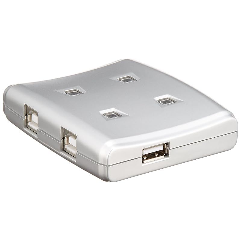 エレコム USB切替器 手動 2.0対応 4台 ロック機能付 USS2-W4 0