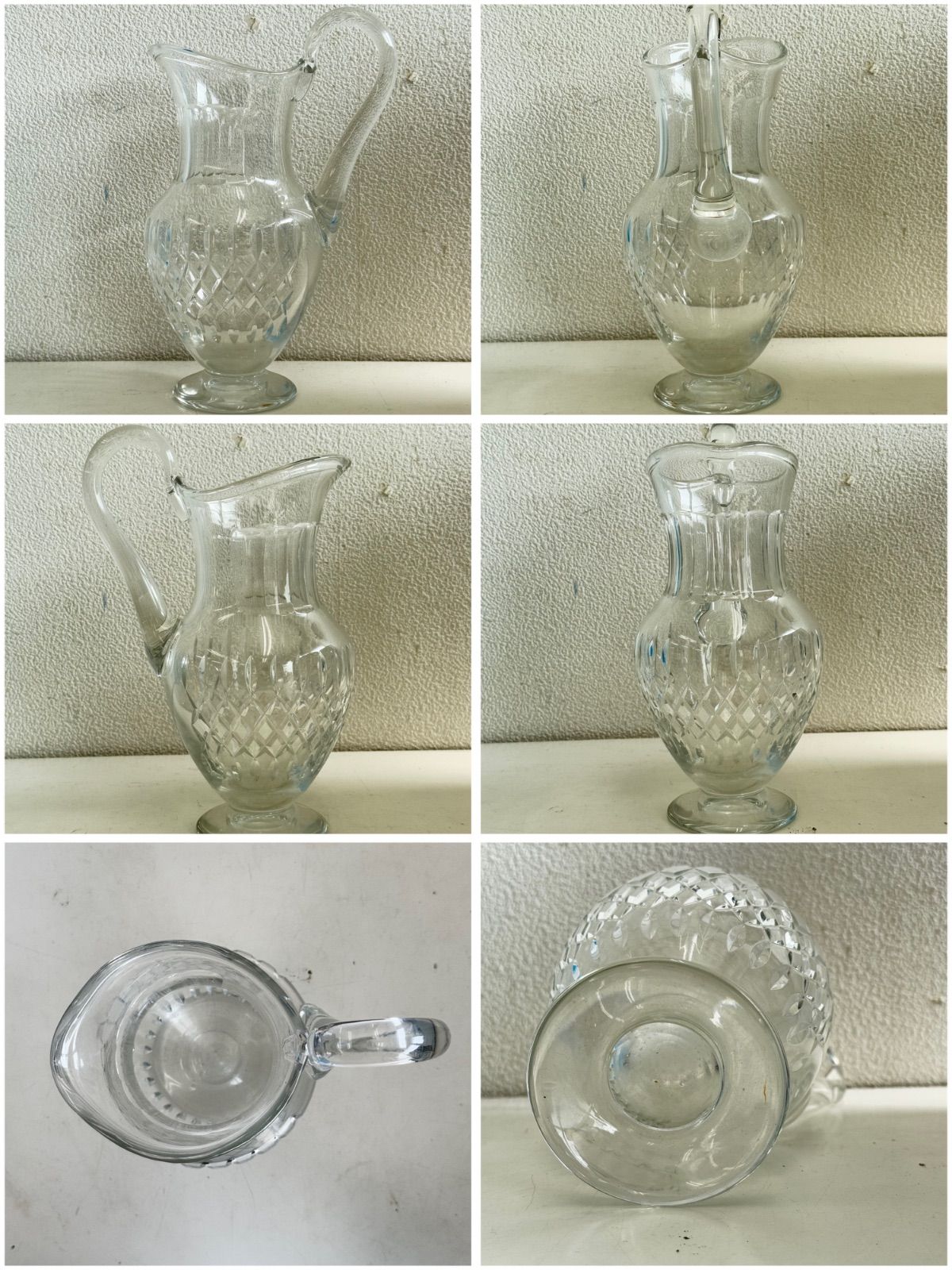 お早めにどうぞ!! ボヘミアガラス 4点セット アンバー花瓶×2 クリア脚付花瓶 クリアピッチャー Bohemia Glass 金彩 ハンドカット 花器 花瓶 ベース 水差し インテリア まとめ 直接引き取り限定