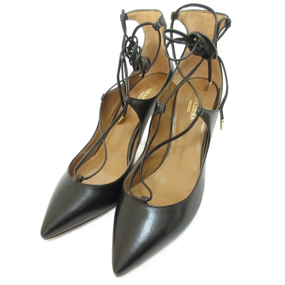 未使用 AQUAZZURA アクアズーラ CHRISTY レザー ポインテッド