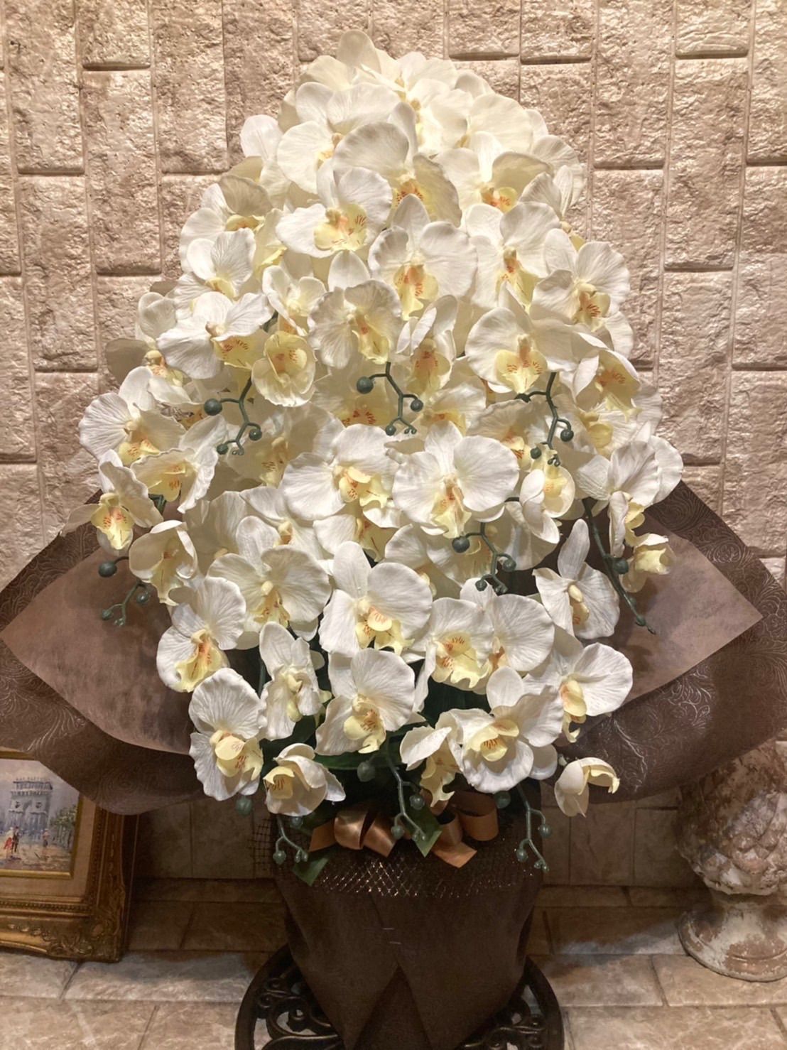 光触媒　人工観葉植物　ウォールグリーン　フェイクグリーン　胡蝶蘭10本gj 光触媒 人工観葉植物 ウォールグリーン フェイクグリーン フラワー