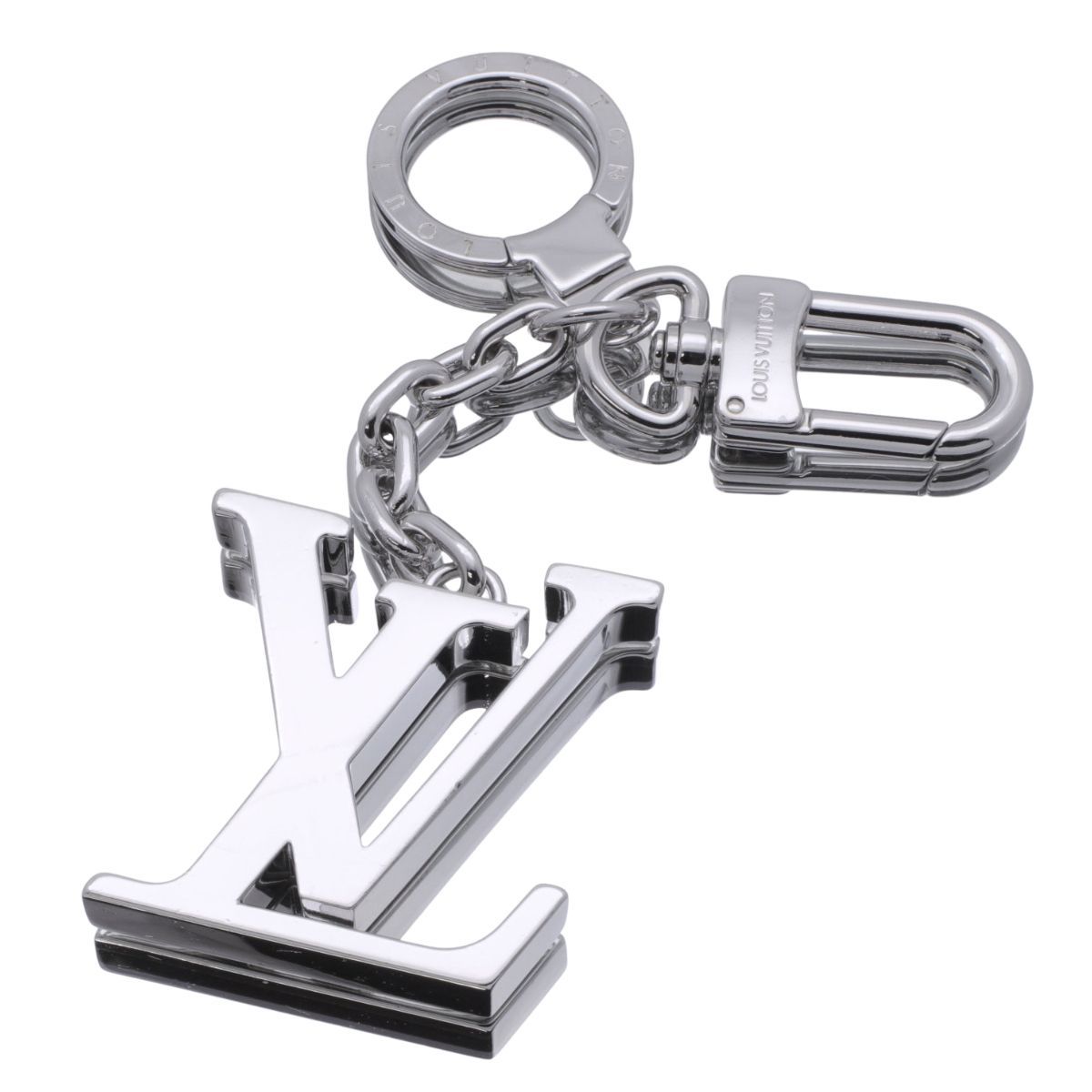 ルイ・ヴィトン ポルト・クレ・イニシアルLV シルバー キーホルダー