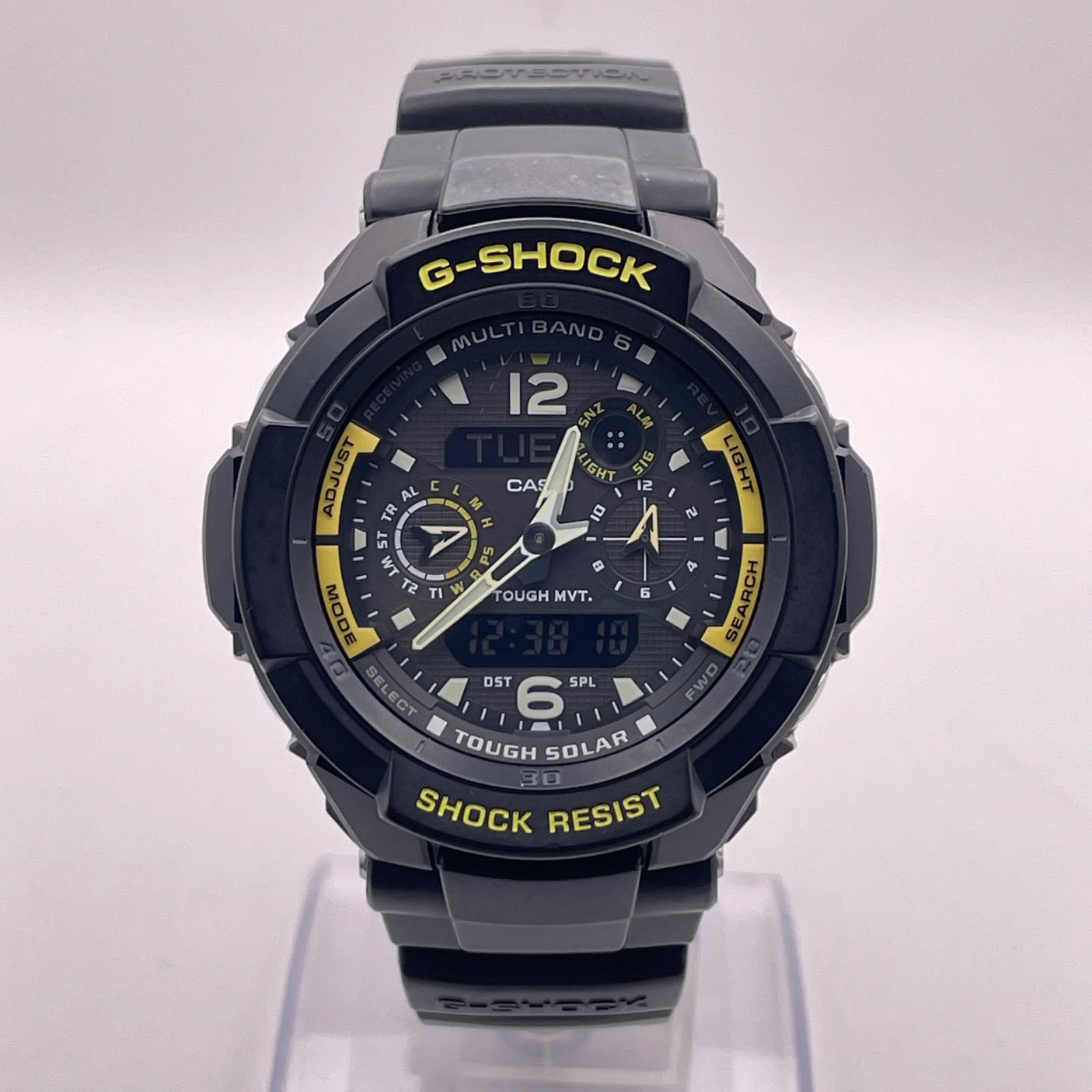 T674 正常稼動 CASIO カシオ 電波ソーラー G-SHOCK MASTER OF G AIR SKY COCKPIT スカイコックピット GW-3500B-1AJF 人気 時計 メンズ ユニセックス