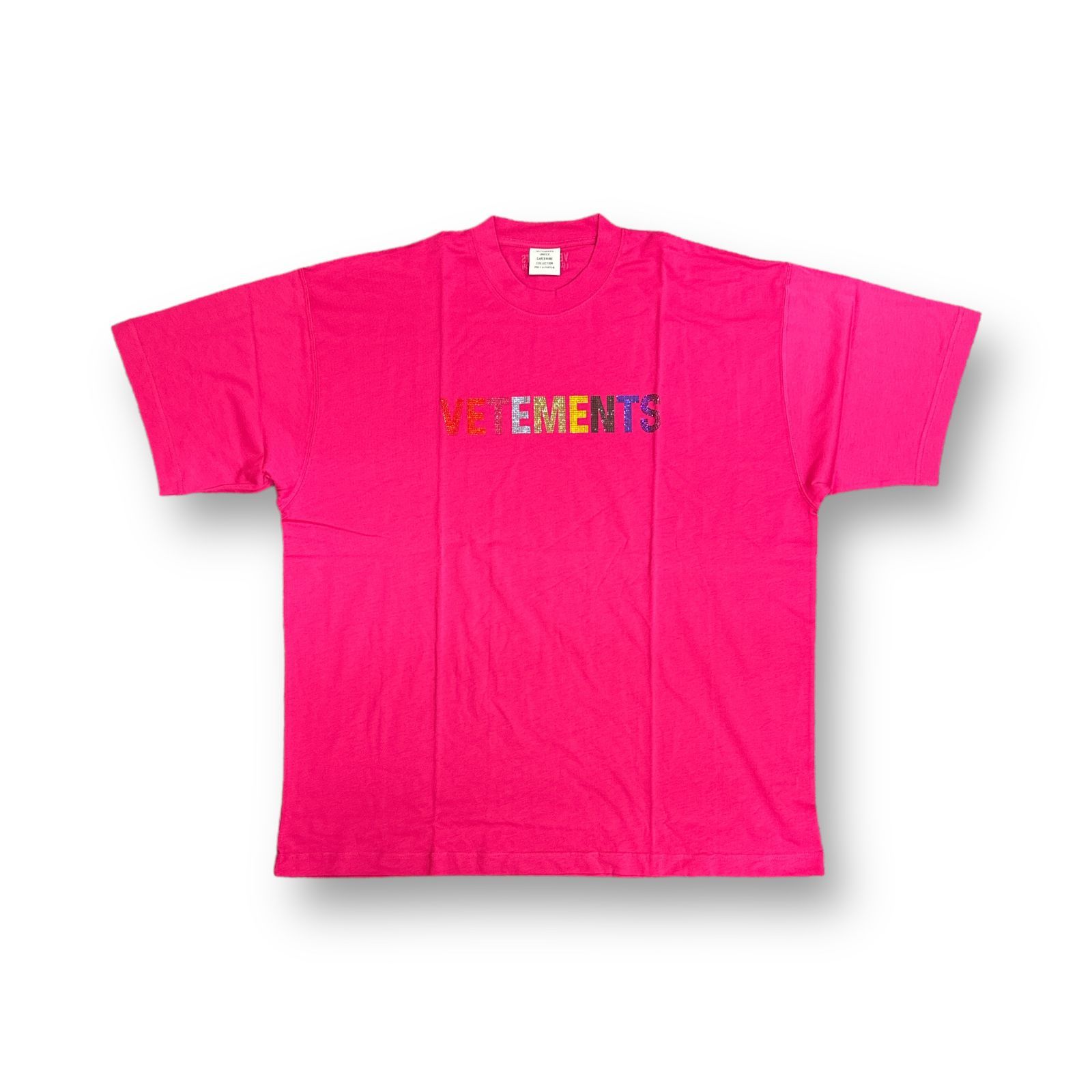 VETEMENTS マルチカラー クリスタル ロゴ Tシャツ ヴェトモン 