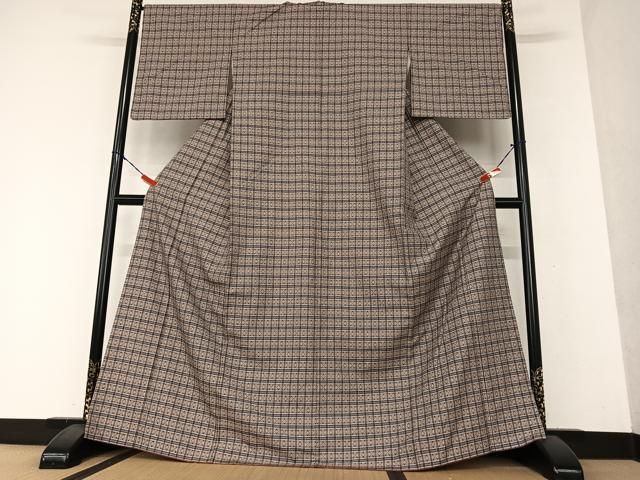 平和屋着物○上質な紬 枝花文 正絹 逸品 AAAW9129zg