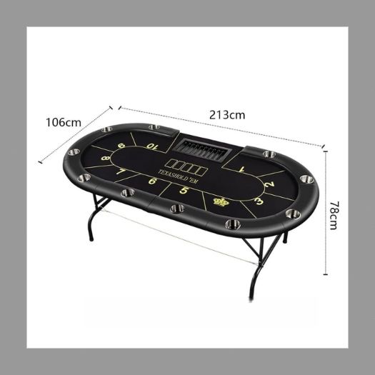 脚付き ポーカーテーブル 折りたたみ カジノ テキサス ホールデム ポーカーマット テーブル カップホルダー付き 幅213cm×奥