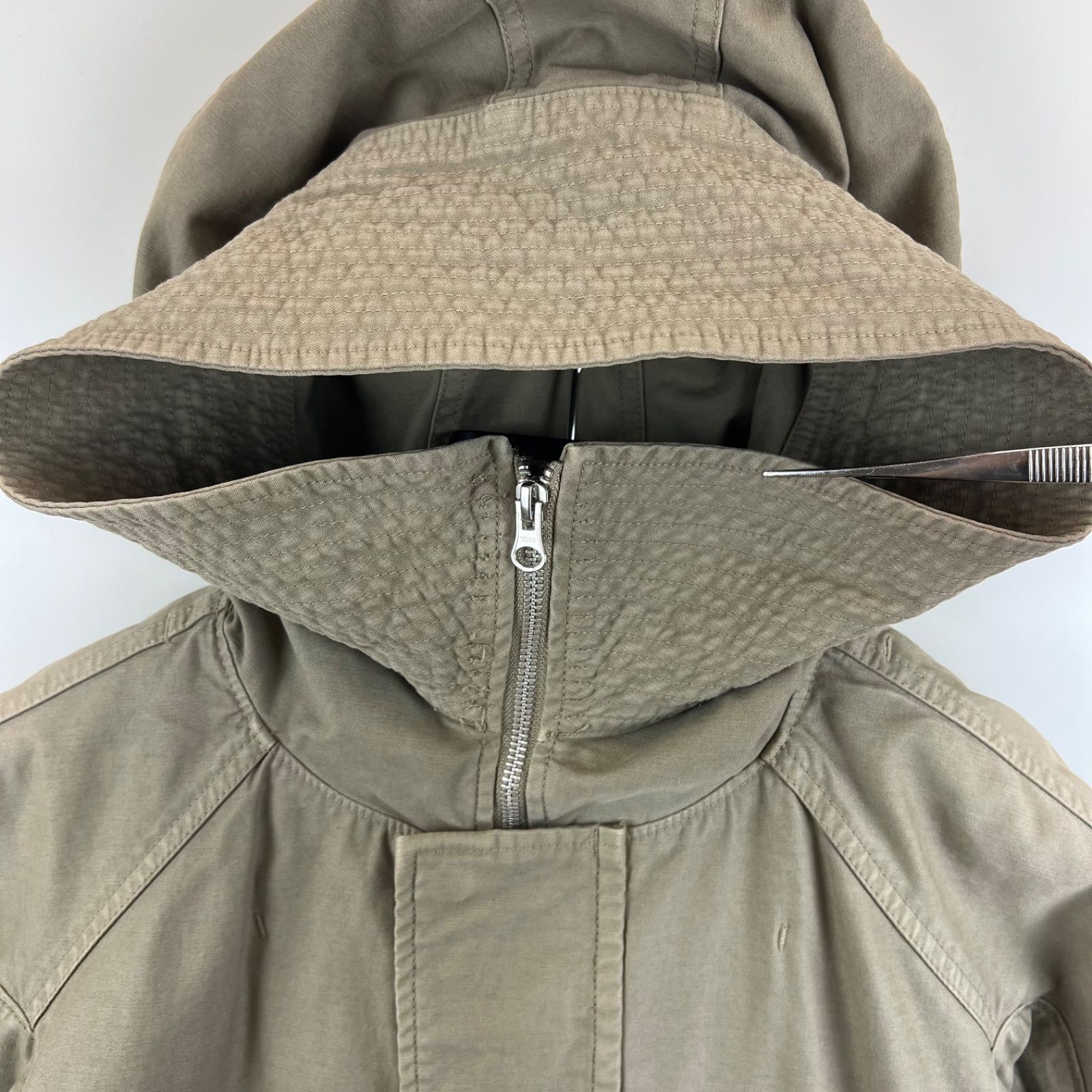 カバンドズッカ アーカイブ モッズコート フード ドローコード ブラック B43 CABANE de ZUCCa archive BIG hoodie design mods coat M