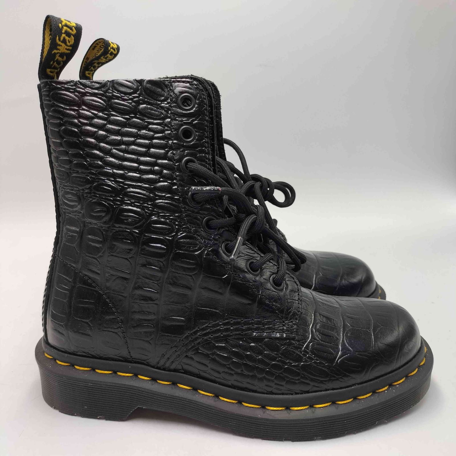 マッキー様　Dr.MartensドクターマーチンPASCAL 8ホールブーツUK ドクターマーチン Dr.Martens PASCAL CROC クロコ型押し 8ホール