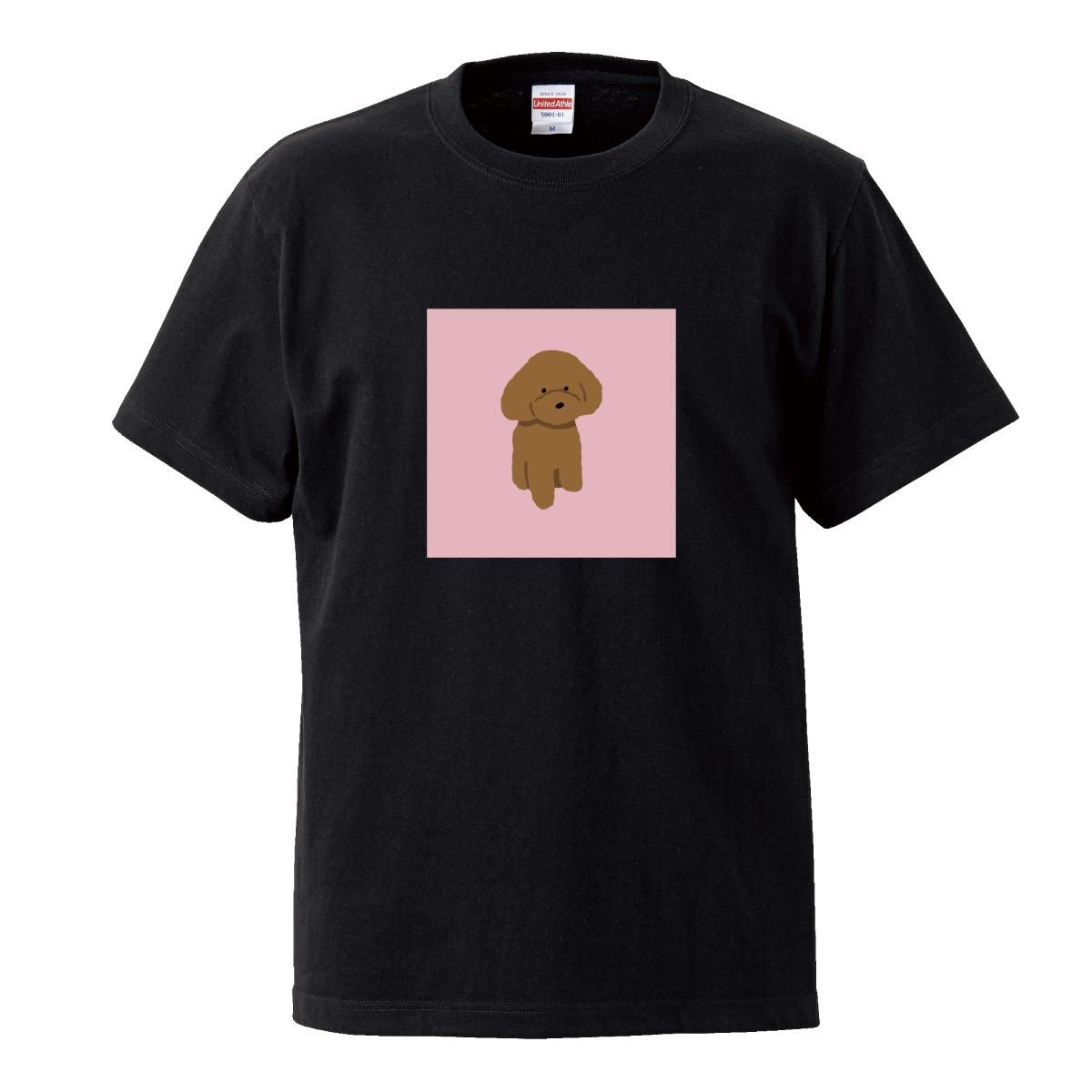 Tシャツ メンズ 半袖 黒 ブラック トイプードル イヌ いぬ わんちゃん 