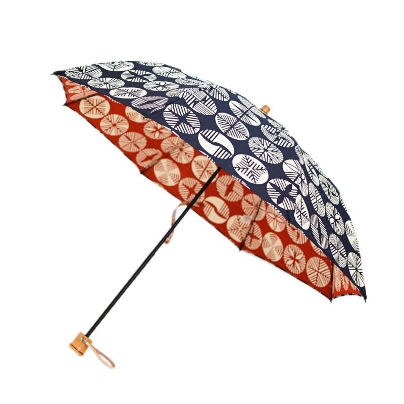 伊砂文様 折傘 50cm 晴雨兼用 レディース 2段折りたたみ傘 風呂敷 和柄 UVカット 小宮商店 松