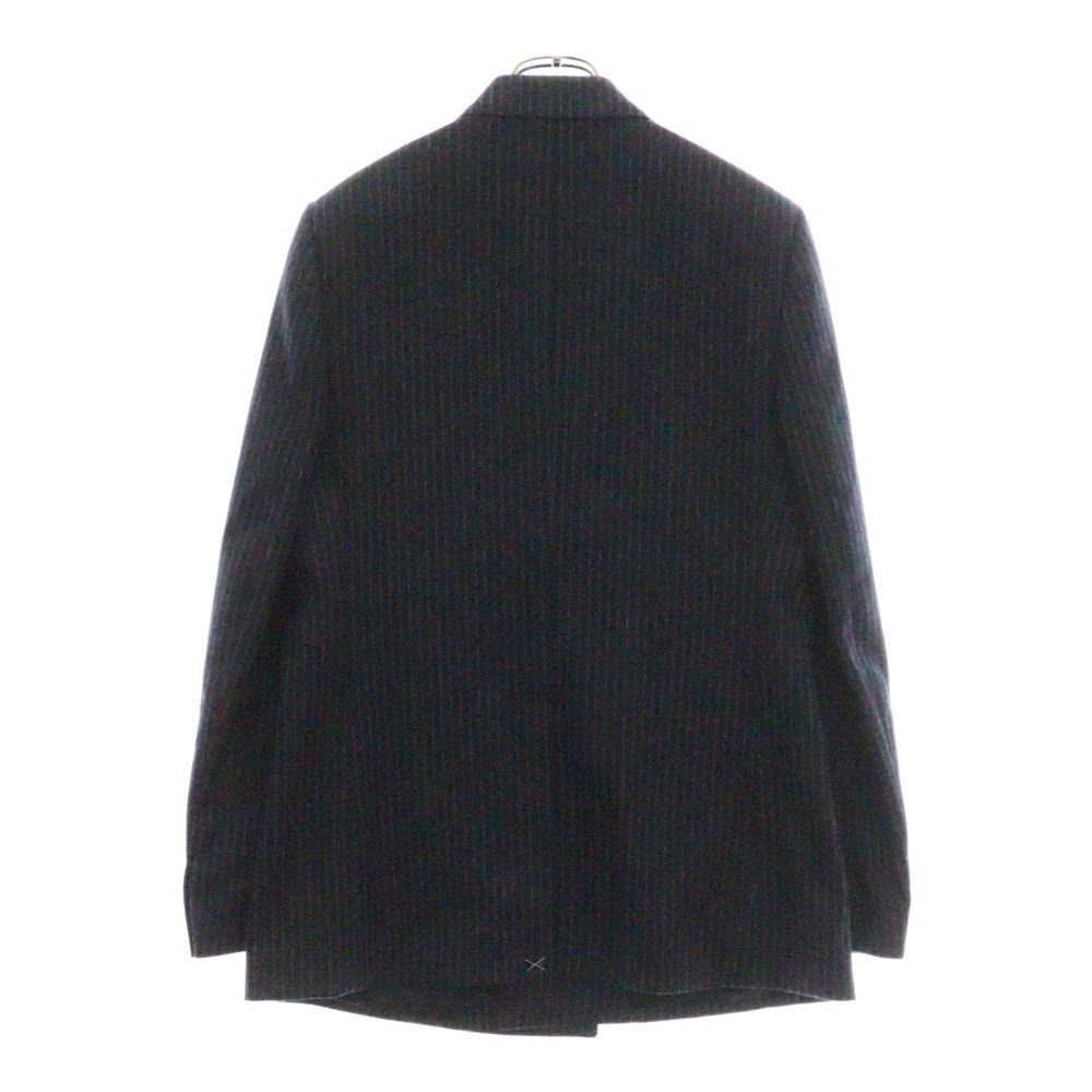 CELINE◆テーラードジャケット/38/ウール/マルチカラー CELINE (セリーヌ) チョークストライプ総柄 ダブルブレスト ピークド