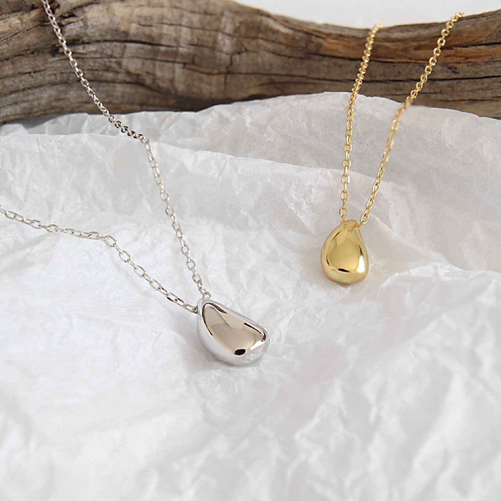 売切注意 お急ぎ下さい K 18 18金コーティング シルバー925 ペンダント レディース しずく 華奢 ネックレス ゴールド プラチナ アジャスター付き Pasurohu 金属アレルギー対応 ジュエリー