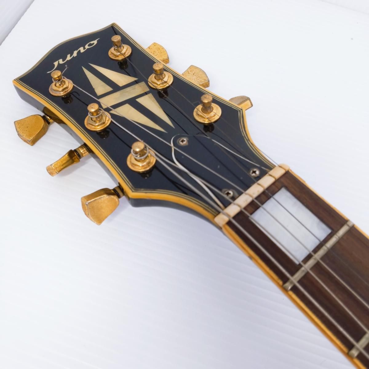 中古品】juno エレキギター レスポールタイプ ブラック本体のみ