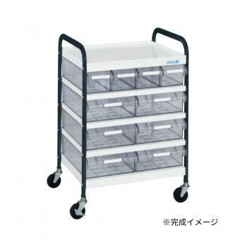 サカエ CSワゴン透明ボックス付 CSC-46TWD