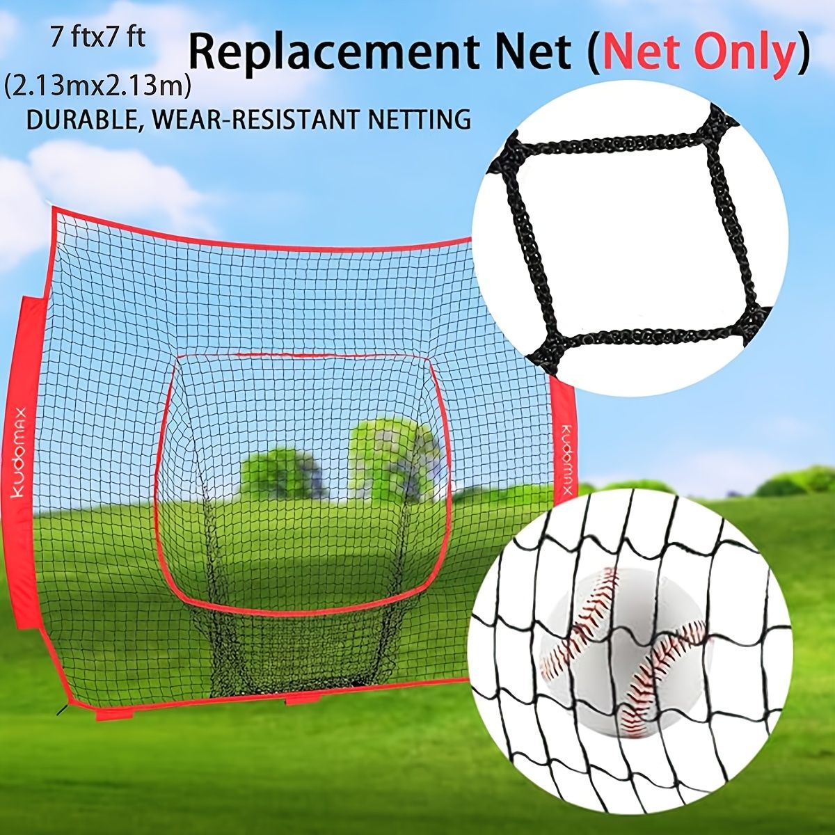 T.Dogsページ ご希望ソフト7点セット 1pc Kudomax 野球/ソフトボール用交換ネット 213.36x213.36cm - 7本糸