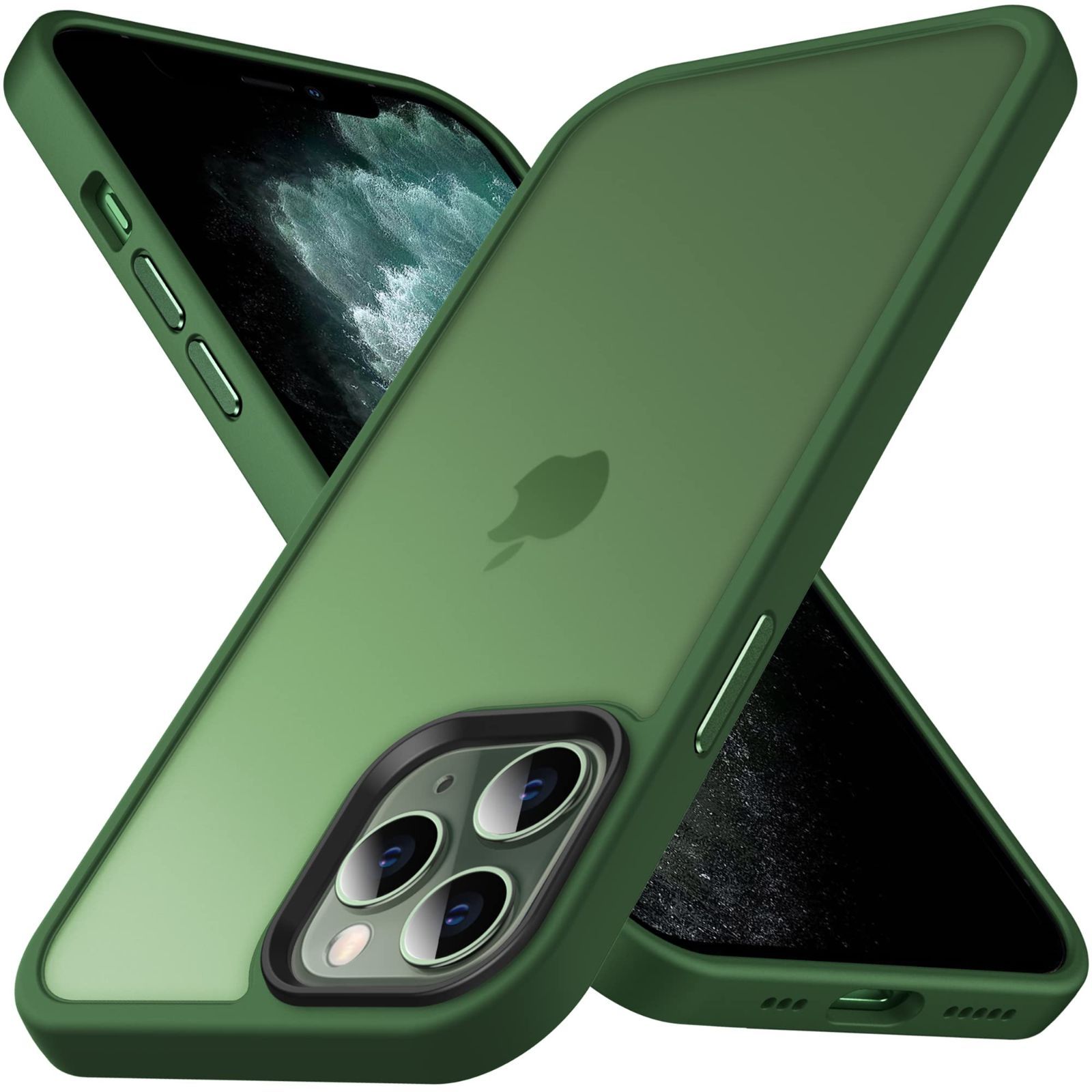Anqrp iPhone11 Pro Max 用 ケース 半透明 耐衝撃 滑り止め 米軍MIL規格 指紋防止 マット感ケース ストラップホール付き ワイヤレス充電対応 スマホケース アイフォン 11Pro Max カバー 6.5 インチ グリ