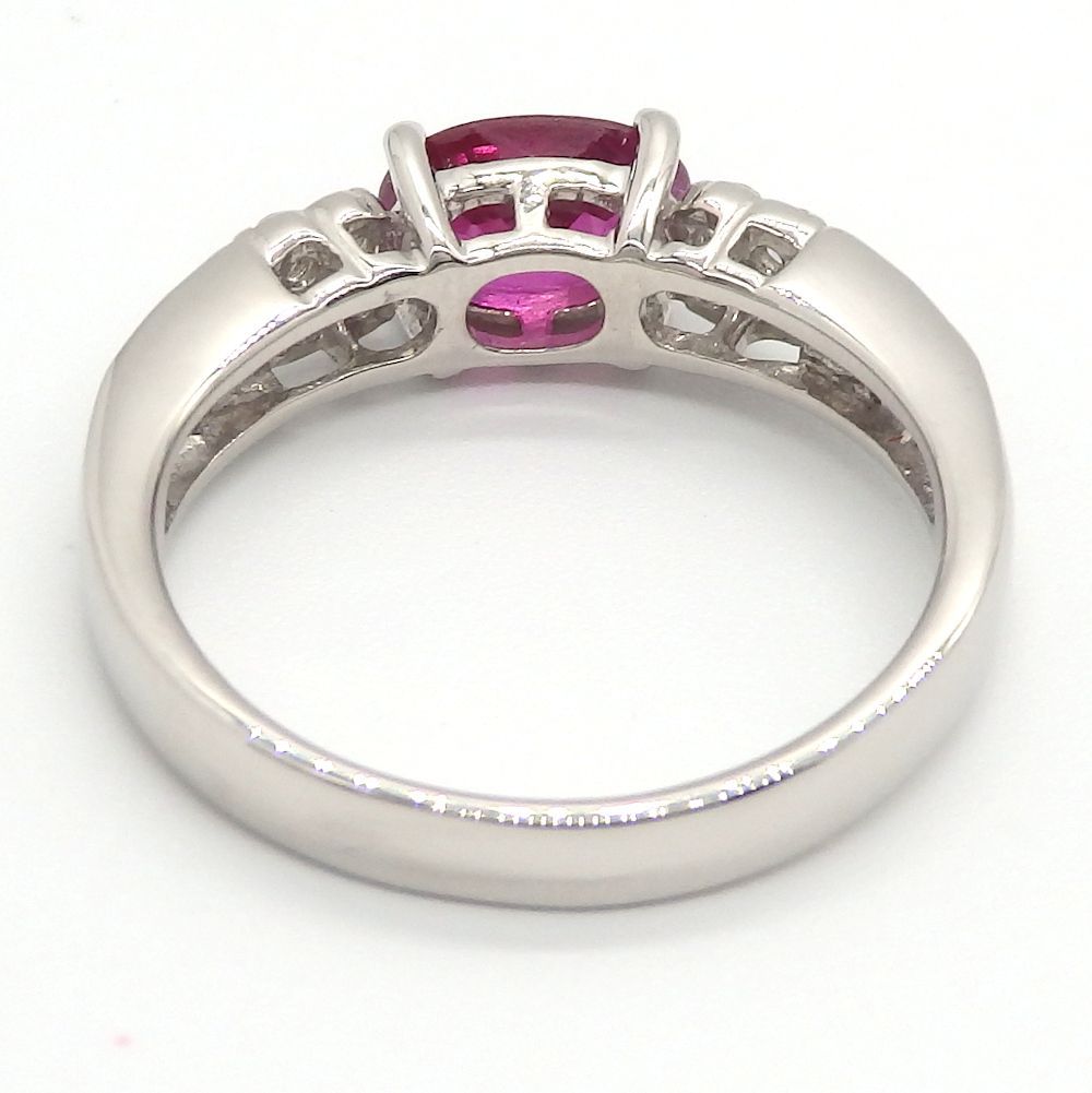 Pt900 プラチナ ルビー 0.95ct ダイヤモンド 0.37ct 指輪 鑑別書付