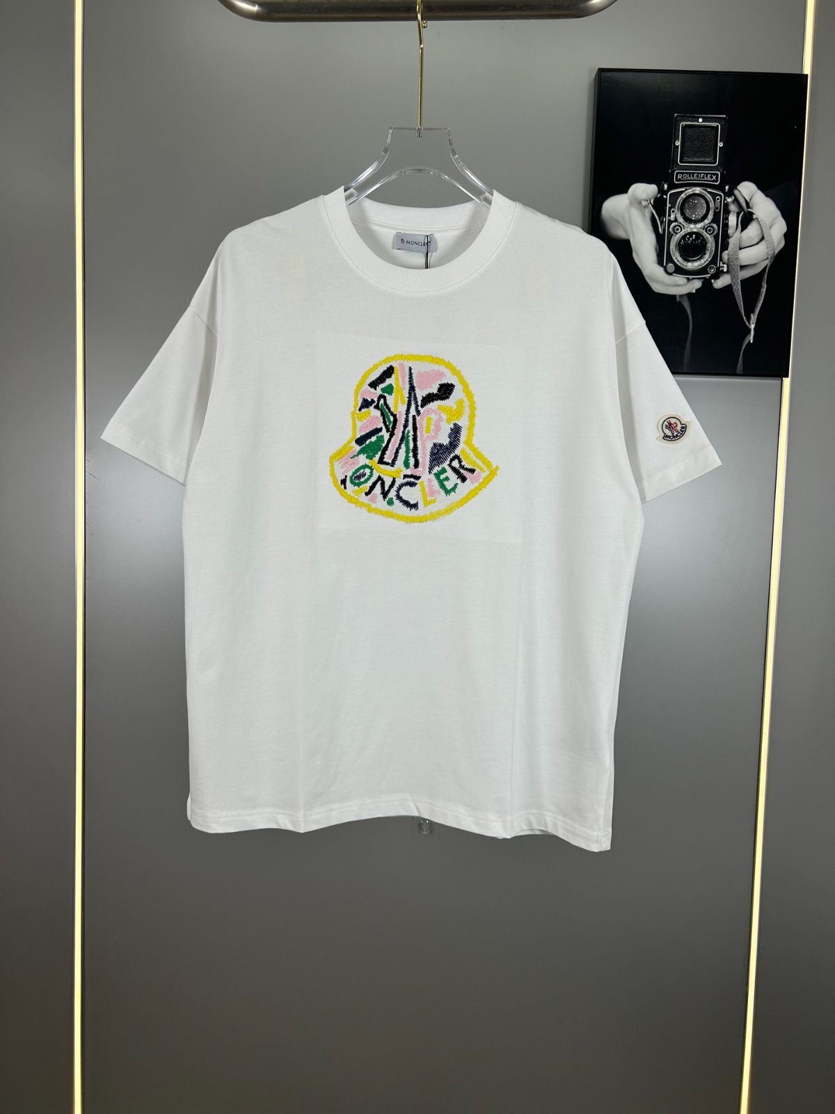 MONCLER ロゴ刺繍 Tシャツ ホワイト