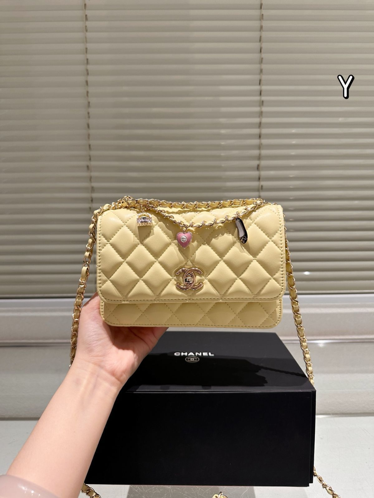 今日特価】CHANEL 25P Heart Pendant WOC Chain Bag / シャネル