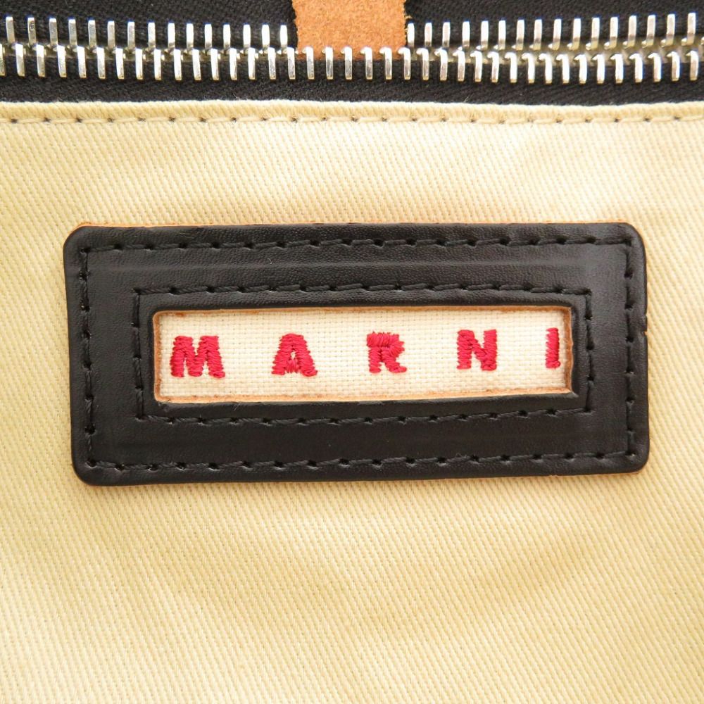 美品 マルニ 2way ショルダー トートバッグ ラフィア ブラック