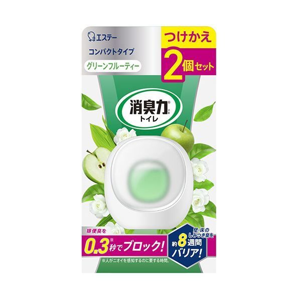 まとめ エステートイレの消臭力 コンパクト グリーンフルーティ 付替用 1パック 2個 ×5セット