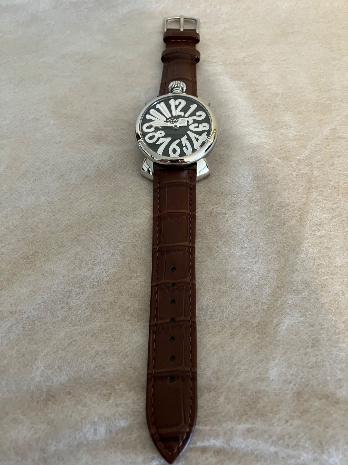 値下】ガガミラノ 腕時計 ベルト付 46 ステンレスメッシュベルト46MM