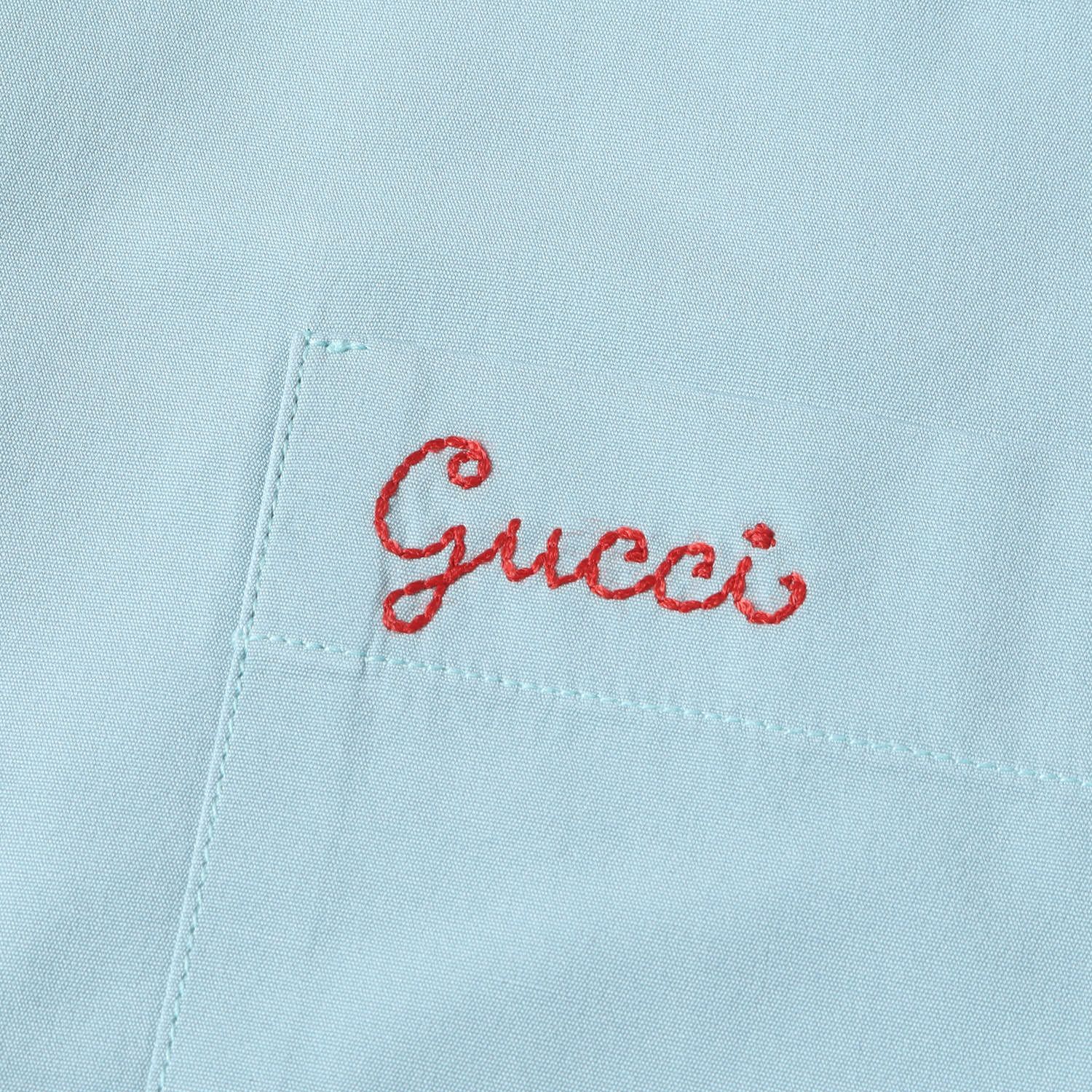 GUCCI グッチ シャツ サイズ:40(15 3/4) ワンポイント ロゴ 刺繍