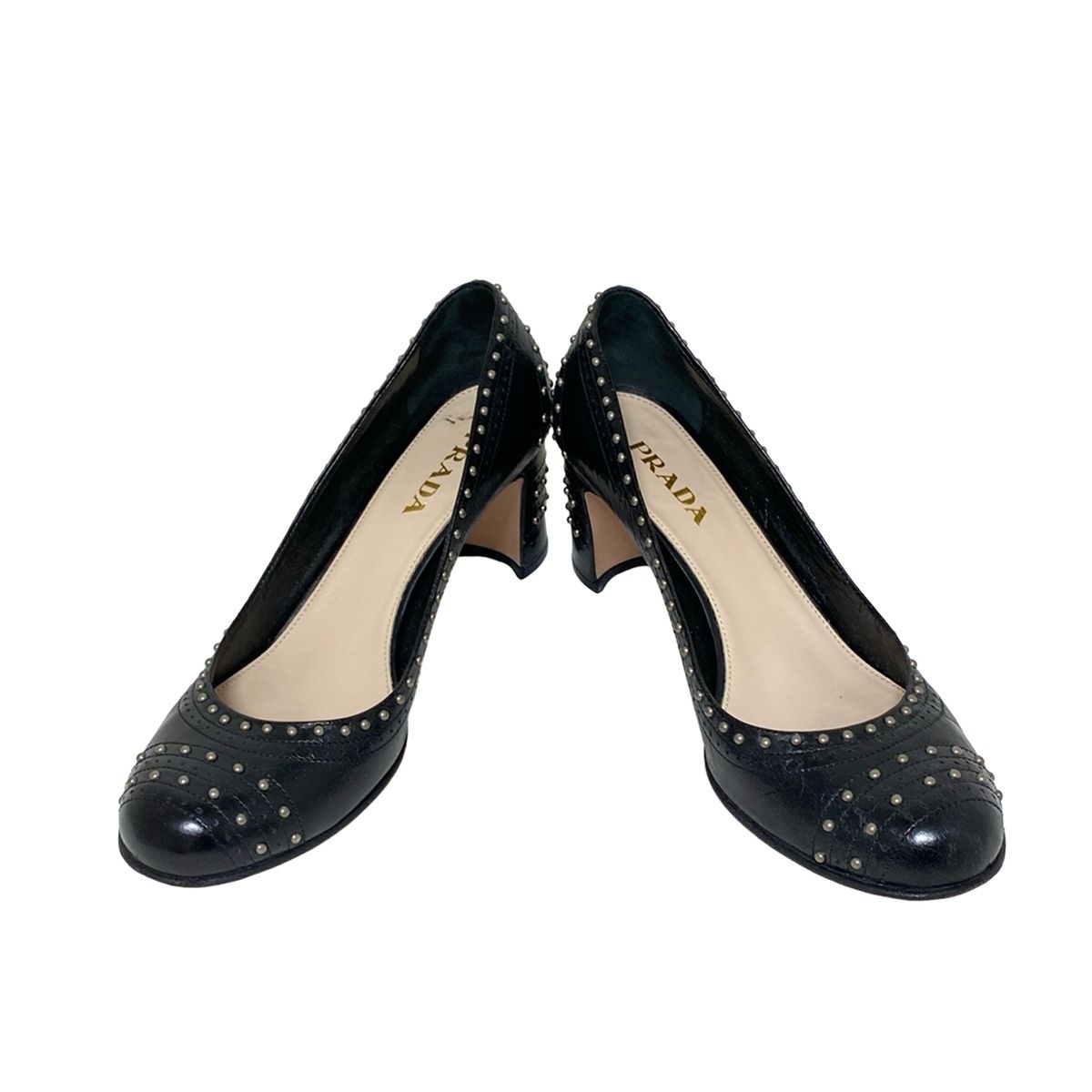 美品　PRADA プラダ パンプス 36 PRADA(プラダ) パンプス 36 1/2 レディース - 黒 スタッズ