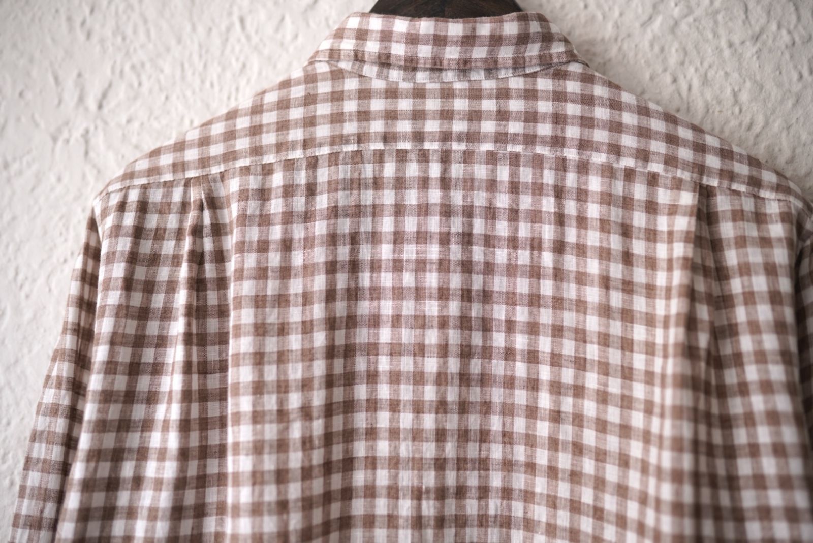 16SS Regular Collarリネンシャツ / ザ　クルーキッドテーラー 16SS Regular Collar Classic Shirts リネンチェックシャツ