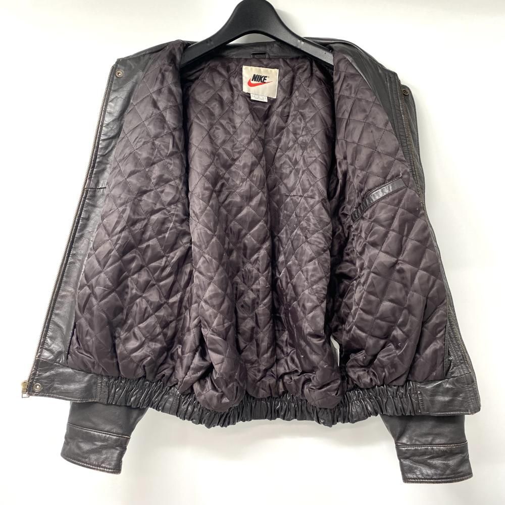 中古】90s NIKE leather jacket ブラウン サイズM レザー