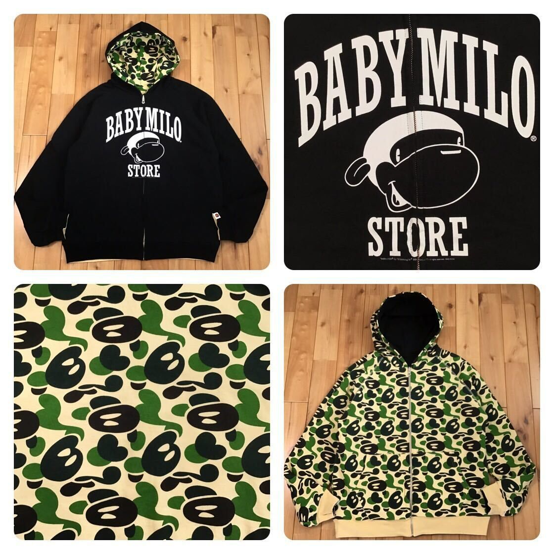 ☆リバーシブル☆ Milo camo green パーカー Mサイズ a bathing